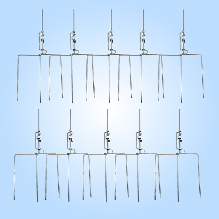 A pack of ten spinning lawn sign stakes.